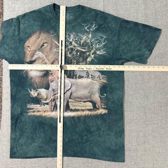 The Mountain Men T-Shirt XL African Wildlife Graphic Green Tie Dye - Picture 3 of 5